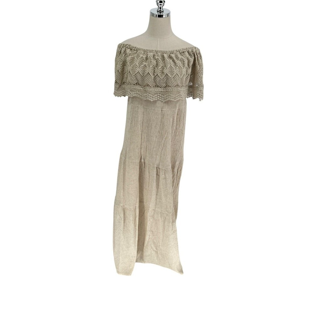 Soft Surroundings Brittsomar Dress Small Cotton Linen Cottagecore Coastal Boho